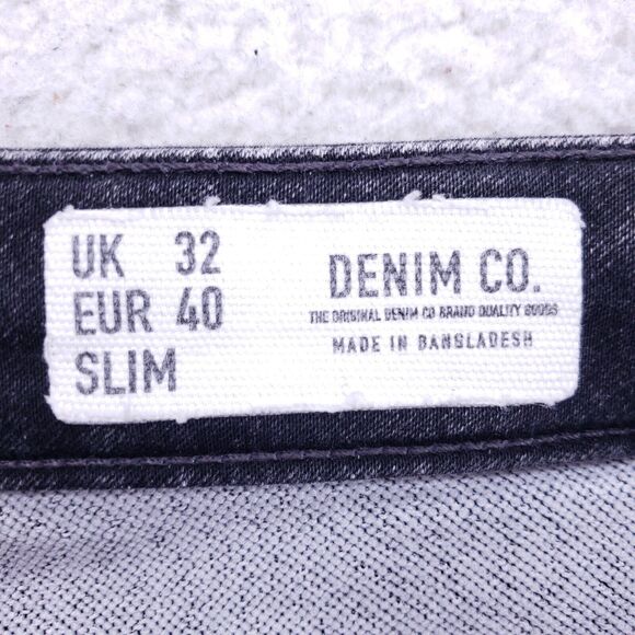 Denim Co Jean Shorts Denim Cotton Mens SZ 32 Black Straight VTG Baggy 90s Y2K - Picture 7 of 8